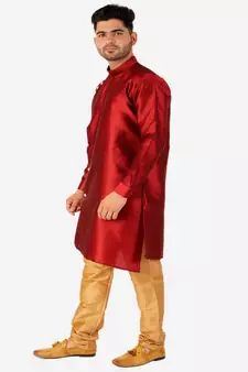 Men's Silk Kurta Pajama Set Wedding & Festive Indian Ethnic Wear (A-102)
