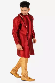 Men's Silk Kurta Pajama Set Wedding & Festive Indian Ethnic Wear (A-102)