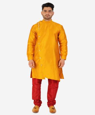 Men's Silk Kurta Pajama Set Wedding & Festive Indian Ethnic Wear (A-102) 1