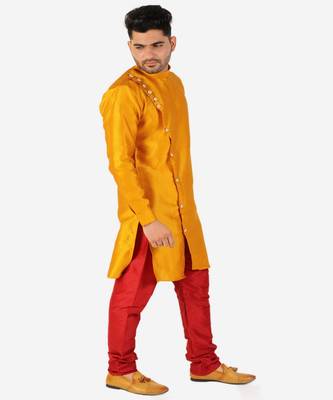 Men's Silk Kurta Pajama Set Wedding & Festive Indian Ethnic Wear (A-102) 4