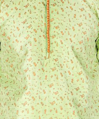 Men's Silk Kurta Pajama | Mandarin Collar | Floral Print (A-111) 5