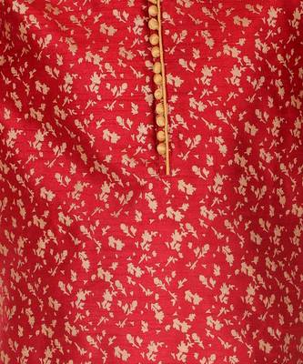 Men's Silk Kurta Pajama | Mandarin Collar | Floral Print (A-111) 5