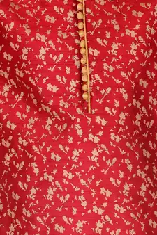 Men's Silk Kurta Pajama | Mandarin Collar | Floral Print (A-111)