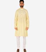 Men's Silk Kurta Pajama | Mandarin Collar | Floral Print (A-112)