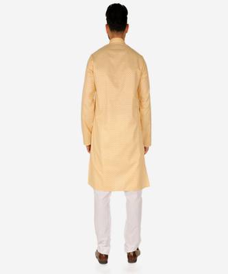 Men's Silk Kurta Pajama | Mandarin Collar | Floral Print (A-112) 2
