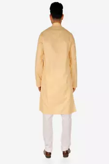 Men's Silk Kurta Pajama | Mandarin Collar | Floral Print (A-112)