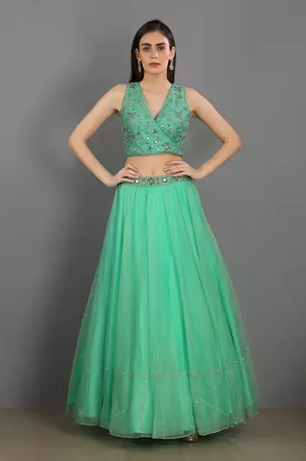 Chaman Mint Green Lehenga Set