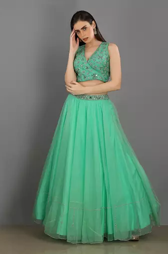 Chaman Mint Green Lehenga Set