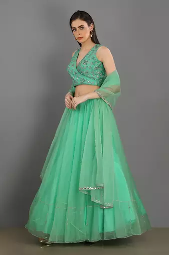 Chaman Mint Green Lehenga Set