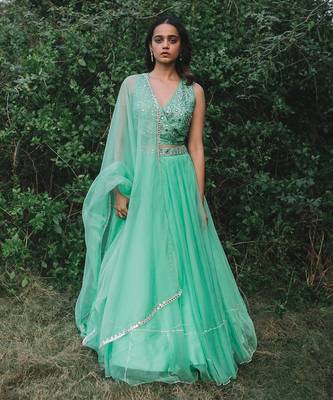 Chaman Mint Green Lehenga Set 6