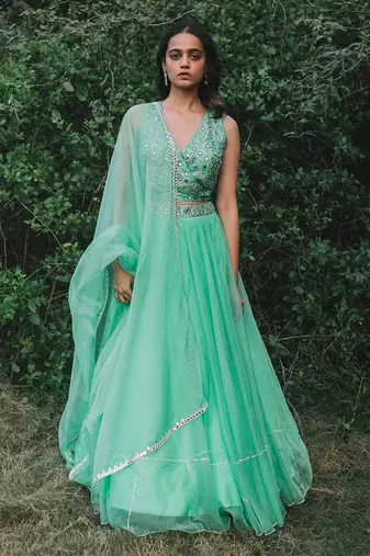 Chaman Mint Green Lehenga Set