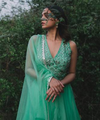 Chaman Mint Green Lehenga Set 7