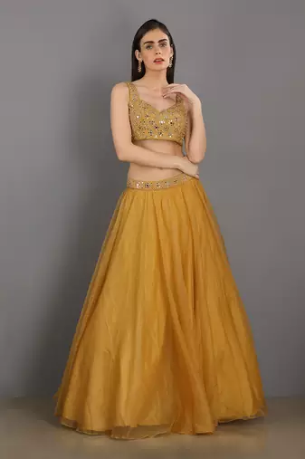 Chamak Gold Lehenga Set