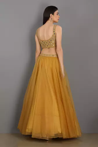 Chamak Gold Lehenga Set