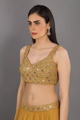 Chamak Gold Lehenga Set