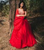 Noorani Red Lehenga Set