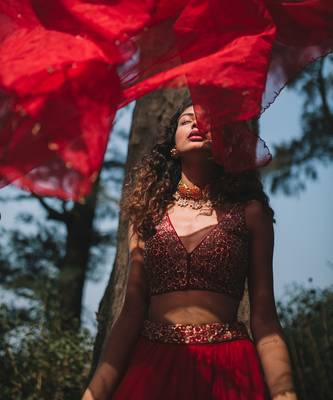 Noorani Red Lehenga Set 5