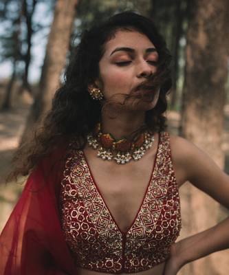 Noorani Red Lehenga Set 7