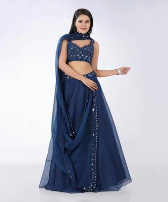 Maham Navy Blue Lehenga Set 4