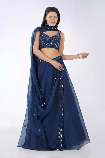 Maham Navy Blue Lehenga Set