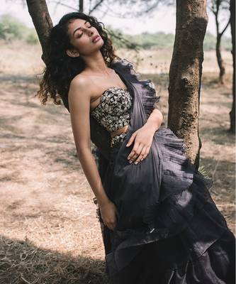 Ulfat Olive Green Saree 2