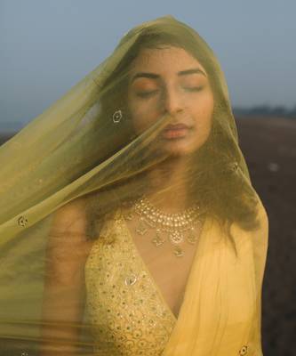 Shaam Lemon Yellow Saree 10