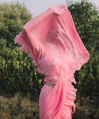 Gul-Rez Pink Saree 2