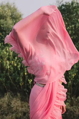Gul-Rez Pink Saree