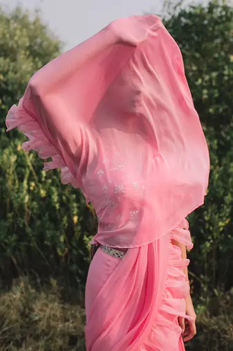 Gul-Rez Pink Saree