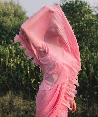 Gul-Rez Pink Saree 4
