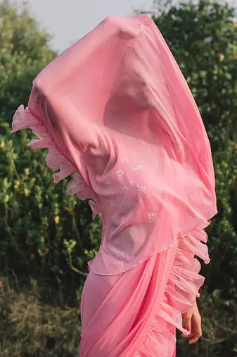 Gul-Rez Pink Saree