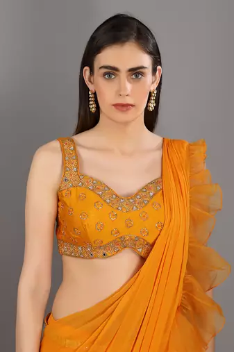 Shezan Orange Saree