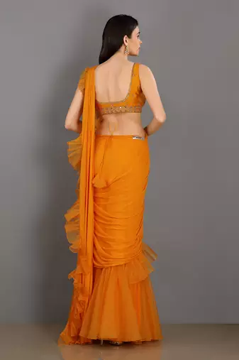 Shezan Orange Saree