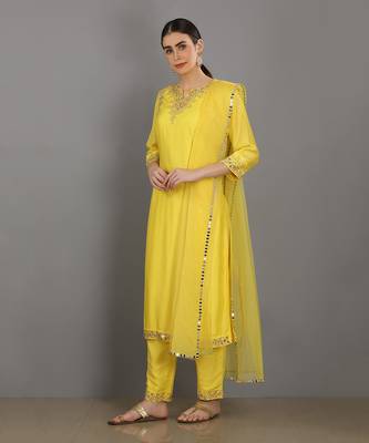 Suhaanii Lemon Yellow Kurta Set 2