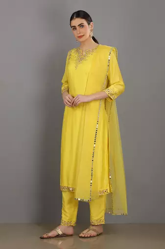 Suhaanii Lemon Yellow Kurta Set