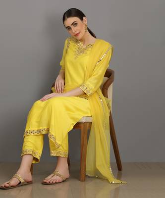 Suhaanii Lemon Yellow Kurta Set 3