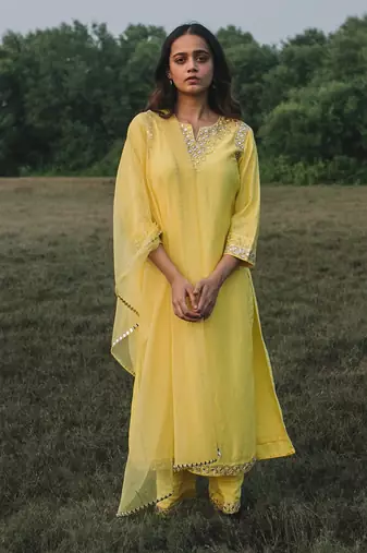 Suhaanii Lemon Yellow Kurta Set