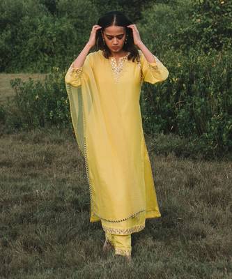 Suhaanii Lemon Yellow Kurta Set 5