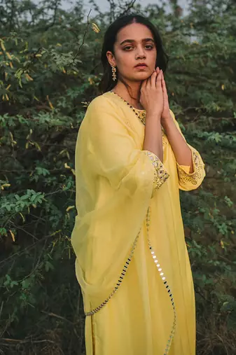 Suhaanii Lemon Yellow Kurta Set