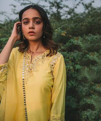 Suhaanii Lemon Yellow Kurta Set 8