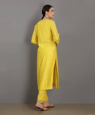 Suhaanii Lemon Yellow Kurta Set 9