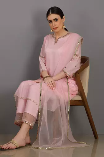 Ramaani Baby Pink Kurta Set