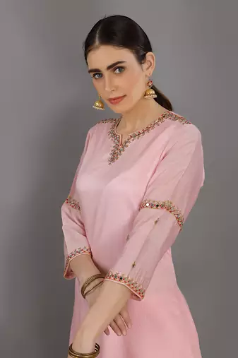 Ramaani Baby Pink Kurta Set