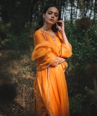 Zardiyaan Orange Kurta Set 3