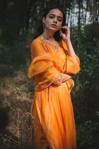 Zardiyaan Orange Kurta Set
