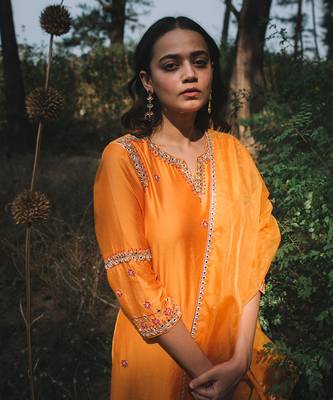 Zardiyaan Orange Kurta Set 4