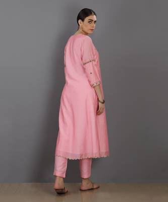 Rabia Baby Pink Kurta Set 4