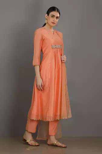 Abid Peach Kurta Set