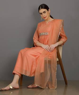 Abid Peach Kurta Set 3