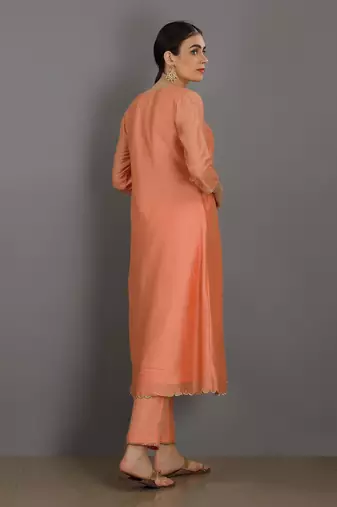 Abid Peach Kurta Set